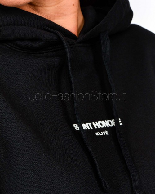 Elitè Felpa Over Con Cappuccio Nero “Saint Honorè”  899 LOGO WHT BLK