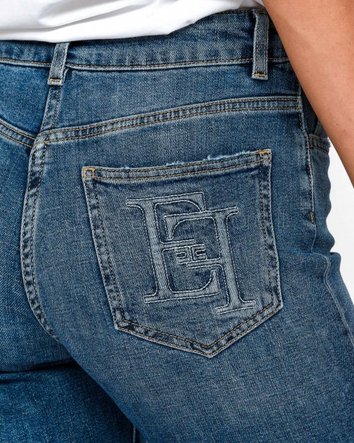 Elisabetta Franchi Jeans Skinny con Logo Embossed  PJ07N56E2 192