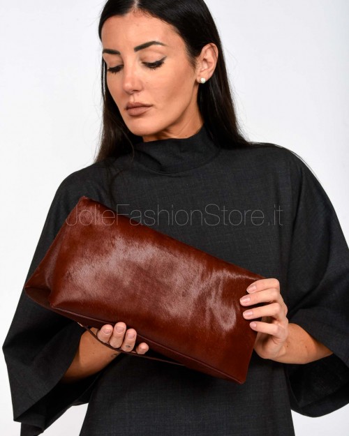Mouliebre LIMITED EDITION Pochette in Cavallino Bordeaux Modello Carlotta  CARLOTTA013 LE