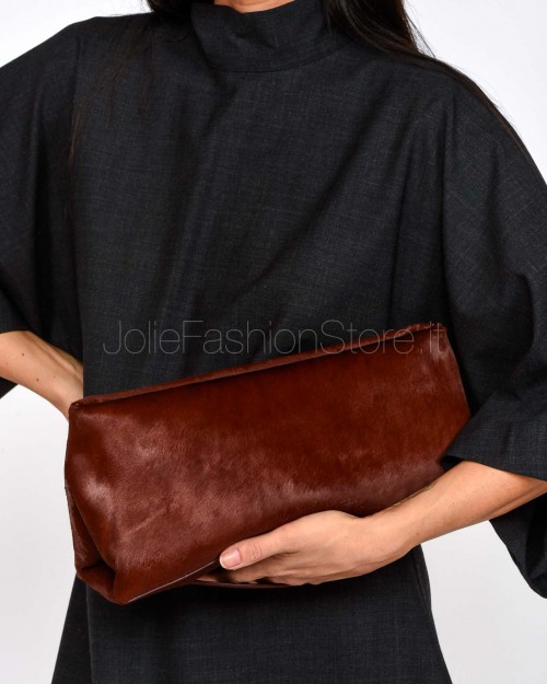 Mouliebre LIMITED EDITION Pochette in Cavallino Bordeaux Modello Carlotta  CARLOTTA013 LE