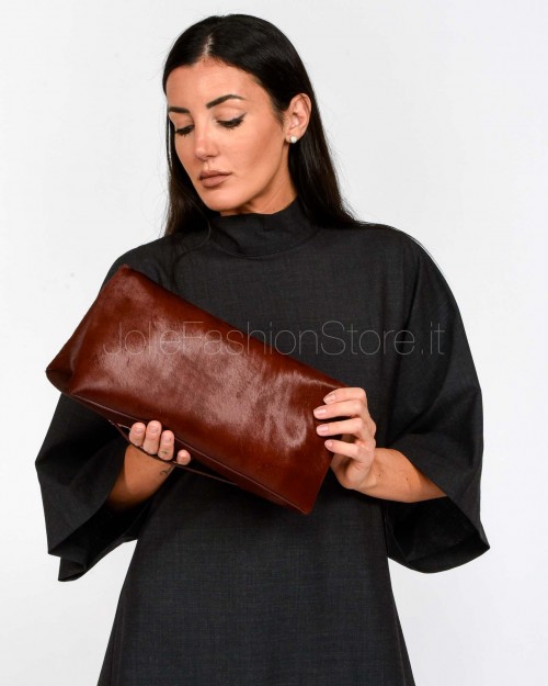 Mouliebre LIMITED EDITION Pochette in Cavallino Bordeaux Modello Carlotta  CARLOTTA013 LE