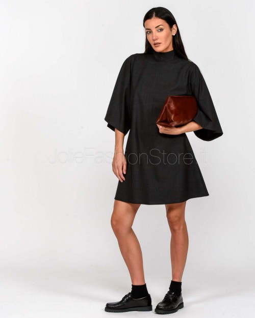 Solo Tre 3/4 Sleeve Dress Grey  M1F0156 FU 96S ASFALTO