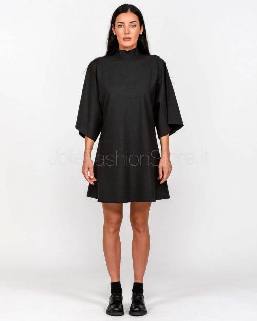 Solo Tre 3/4 Sleeve Dress Grey  M1F0156 FU 96S ASFALTO