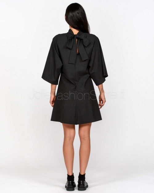 Solo Tre 3/4 Sleeve Dress Grey  M1F0156 FU 96S ASFALTO
