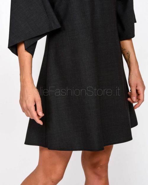 Solo Tre 3/4 Sleeve Dress Grey  M1F0156 FU 96S ASFALTO