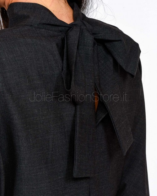 Solo Tre 3/4 Sleeve Dress Grey  M1F0156 FU 96S ASFALTO