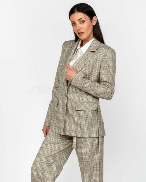 Patrizia Pepe GIACCA/JACKET Stone Beige Check