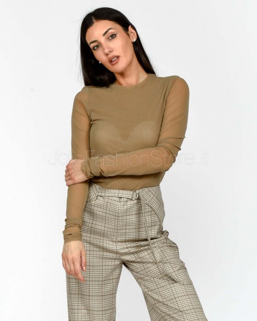 Meimeij Maglia Girocollo Cammello