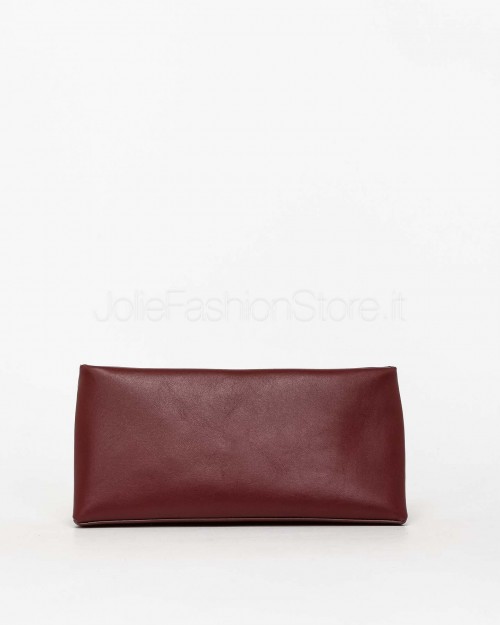 Mouliebre LIMITED EDITION Pochette Vitello Bettolato Bordeaux Modello Carlotta  CARLOTTA011 LE