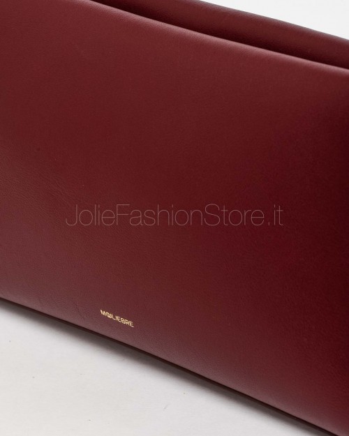 Mouliebre LIMITED EDITION Pochette Vitello Bettolato Bordeaux Modello Carlotta  CARLOTTA011 LE