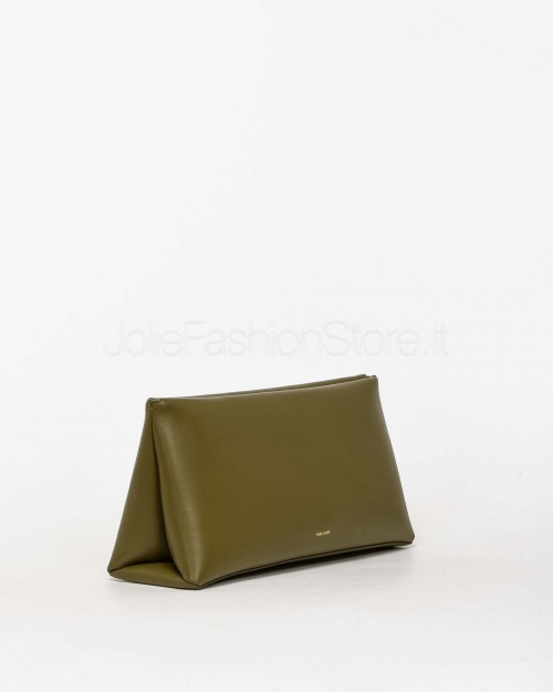 Mouliebre LIMITED EDITION Pochette Vitello Bettolato Verde Militare Modello Carlotta  CARLOTTA012 LE