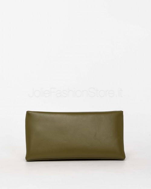 Mouliebre LIMITED EDITION Pochette Vitello Bettolato Verde Militare Modello Carlotta  CARLOTTA012 LE