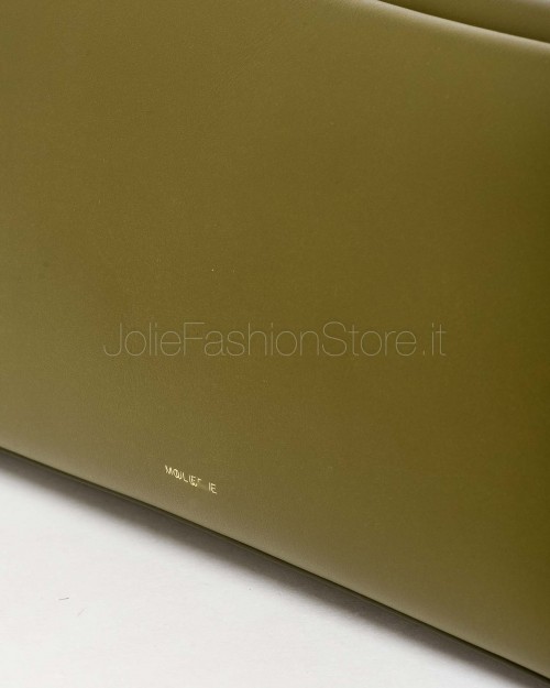 Mouliebre LIMITED EDITION Pochette Vitello Bettolato Verde Militare Modello Carlotta  CARLOTTA012 LE