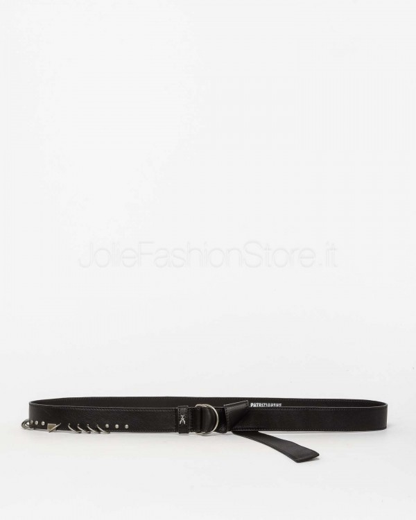 Patrizia Pepe Cintura in Pelle Con Piercing Nero  8W0067 L162 K103