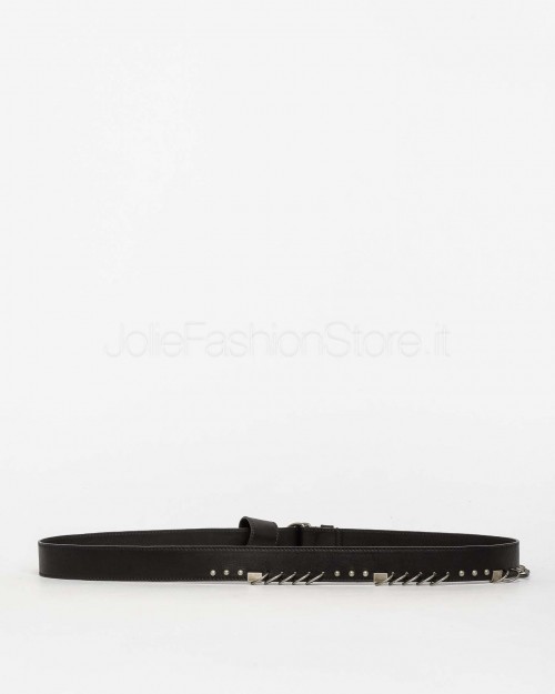 Patrizia Pepe Cintura in Pelle Con Piercing Nero  8W0067 L162 K103