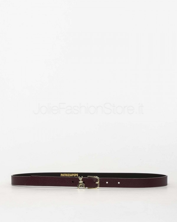 Patrizia Pepe Cintura Vita Bassa in Pelle Martellata Purple Red  8W0045 L001 M536