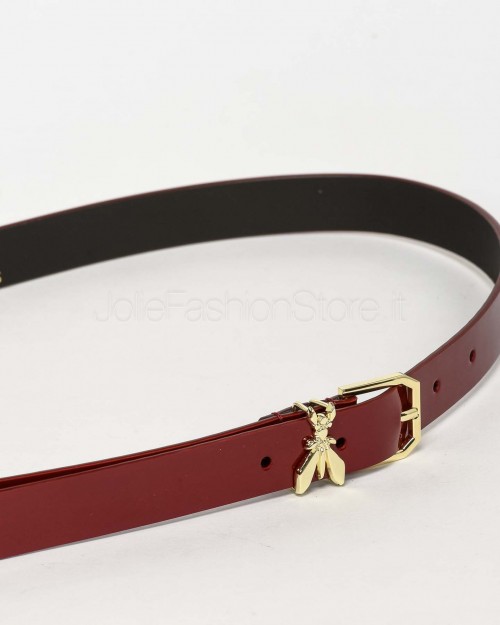 Patrizia Pepe Cintura a Vita Bassa in Pelle Verniciata Glossy Red  8W0045 L125 R398