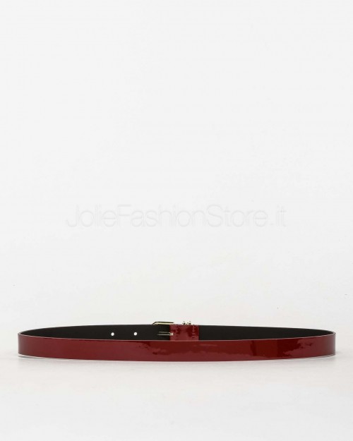 Patrizia Pepe Cintura a Vita Bassa in Pelle Verniciata Glossy Red  8W0045 L125 R398
