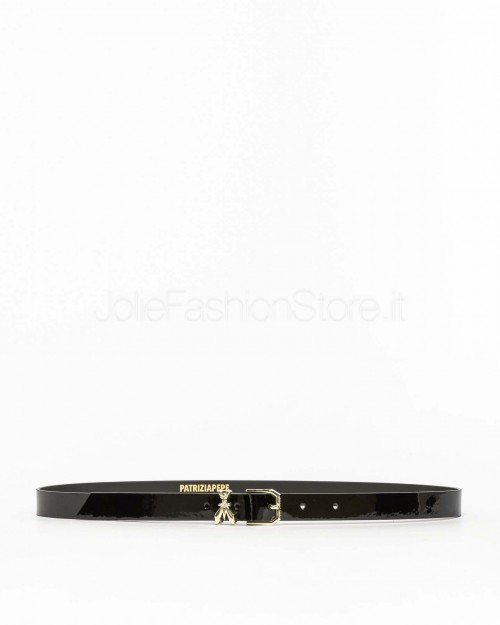 Patrizia Pepe Cintura a Vita Bassa in Pelle Verniciata Glossy black  8W0045 L125 K182