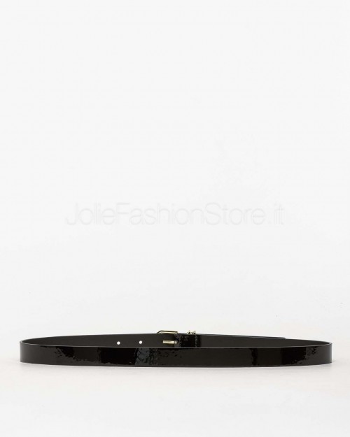 Patrizia Pepe Cintura a Vita Bassa in Pelle Verniciata Glossy black  8W0045 L125 K182