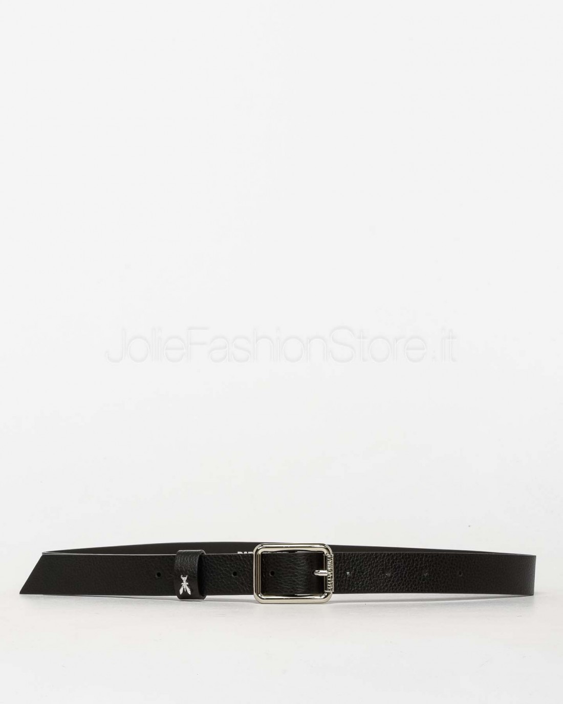 Patrizia Pepe Low-Rise Hammered Leather Belt Black/Silver  CW6408 L001 FB30