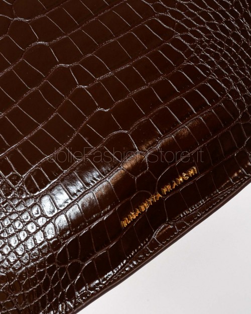Elisabetta Franchi Borsa Hobo Grande con Manico Gioiello Coffee  BS27A56E2 EA3