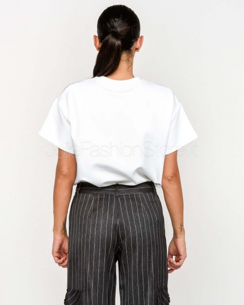 Elisabetta Franchi T-shirt in Jersey di Cotone Pesante Con Logo  MA02256E2 270