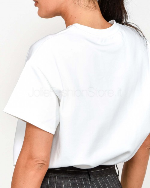 Elisabetta Franchi T-shirt in Jersey di Cotone Pesante Con Logo  MA02256E2 270