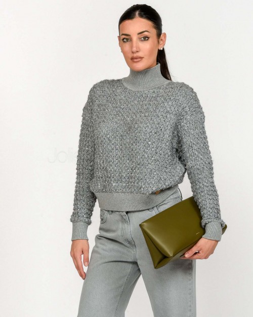 Elisabetta Franchi Maglia Tricot Grigio Melange