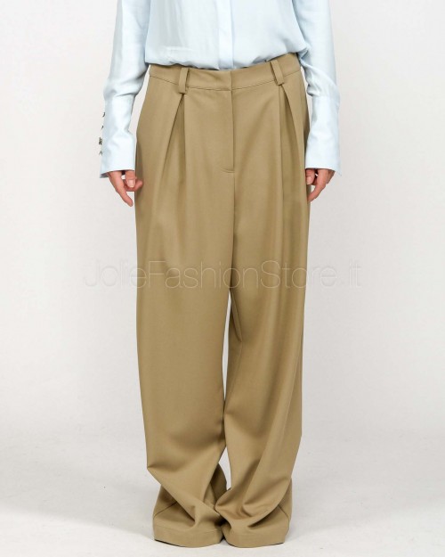 Patrizia Pepe Pantaloni Oversize in Gabardina Stone Beige  8P0726 A623 B833