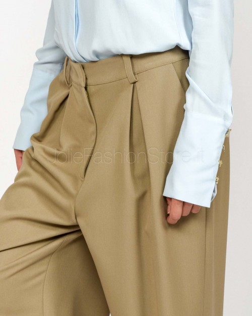 Patrizia Pepe Pantaloni Oversize in Gabardina Stone Beige  8P0726 A623 B833