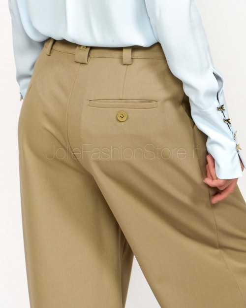Patrizia Pepe Pantaloni Oversize in Gabardina Stone Beige  8P0726 A623 B833