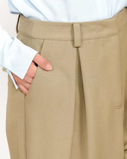 Patrizia Pepe Pantaloni Oversize in Gabardina Stone Beige  8P0726 A623 B833