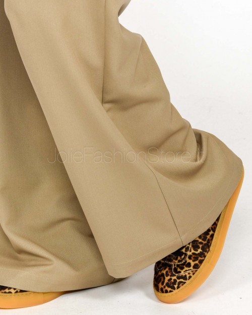 Patrizia Pepe Pantaloni Oversize in Gabardina Stone Beige  8P0726 A623 B833