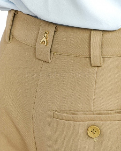 Patrizia Pepe Pantaloni Oversize in Gabardina Stone Beige  8P0726 A623 B833