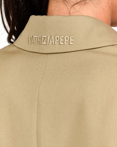 Patrizia Pepe Giacca Asimmetrica in Gabardina Stone Beige  8S0541 A623 B833