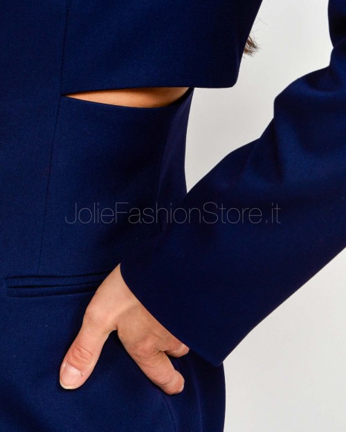 Patrizia Pepe Abito Blazer Mini Con Cut-Out Evening Blue  8A1583 A623 CA67