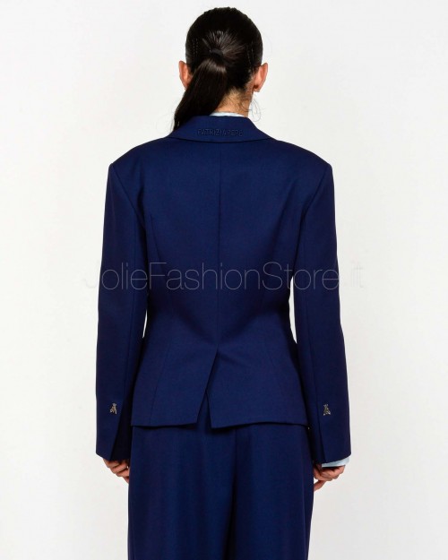 Patrizia Pepe Giacca Asimmetrica in Gabardina Evening Blue  8S0541 A623 CA67