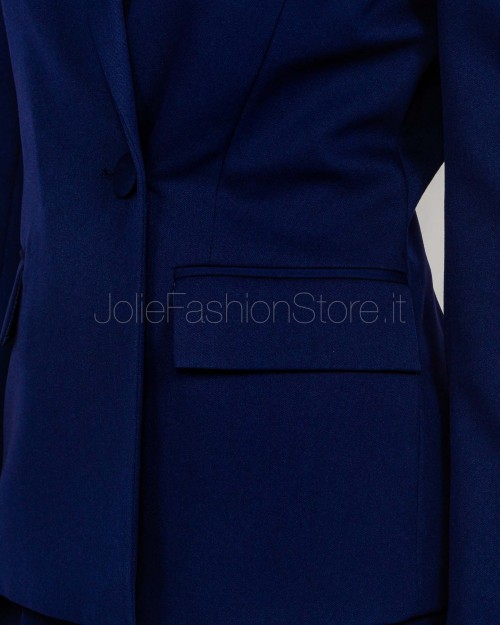 Patrizia Pepe Giacca Asimmetrica in Gabardina Evening Blue  8S0541 A623 CA67