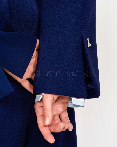 Patrizia Pepe Giacca Asimmetrica in Gabardina Evening Blue  8S0541 A623 CA67