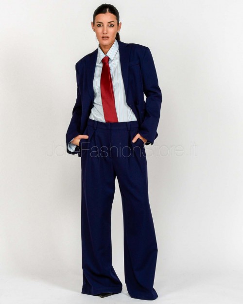 Patrizia Pepe Pantaloni Oversize in Gabardina Evening Blue
