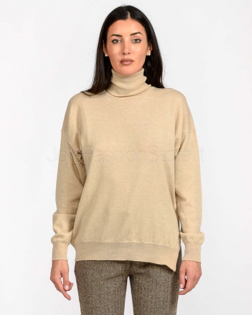 Solo Tre Maglia Collo Alto In Lana Mandorla  M3F0046 FU 04S MANDORLA