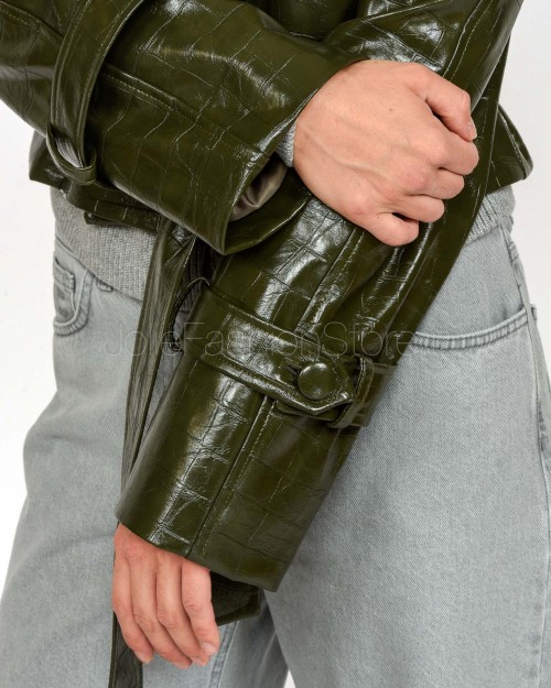 Actualee Giacca Crop Verde Bottiglia  15149 GREEN
