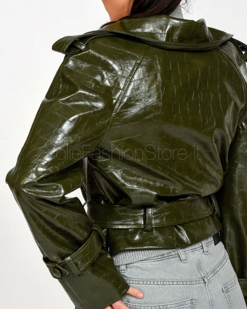 Actualee Giacca Crop Verde Bottiglia  15149 GREEN