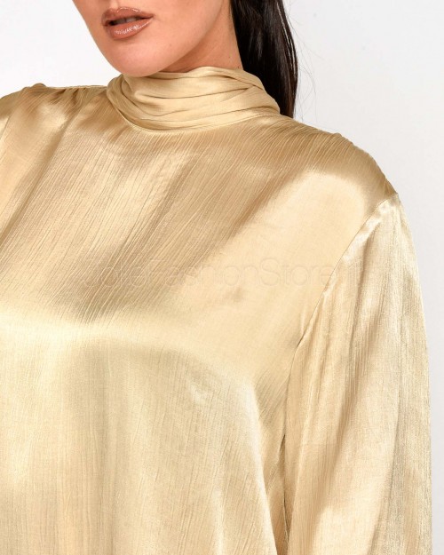 Solo Tre Camicia Morbida Collo Alto Mandorla  M1F0103 FU 04S MANDORLA