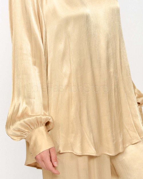 Solo Tre Camicia Morbida Collo Alto Mandorla  M1F0103 FU 04S MANDORLA