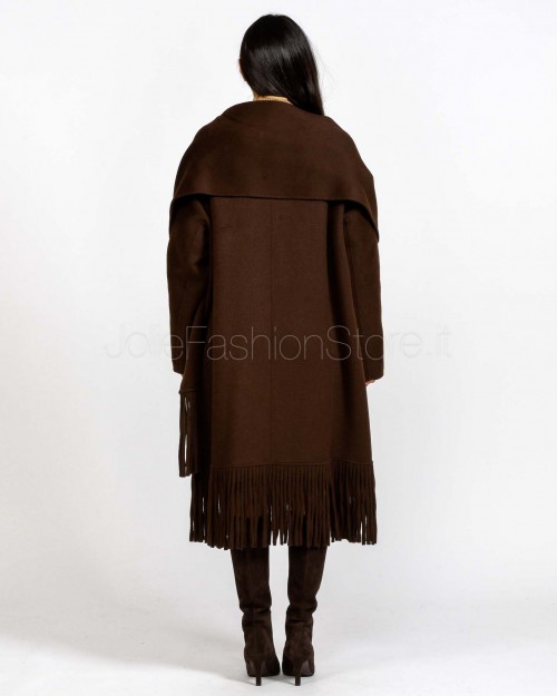 Ermanno Cappotto Con Frage e Sciarpa Misto Lana Moro  D47ED049SCEY2-EY2 MF938