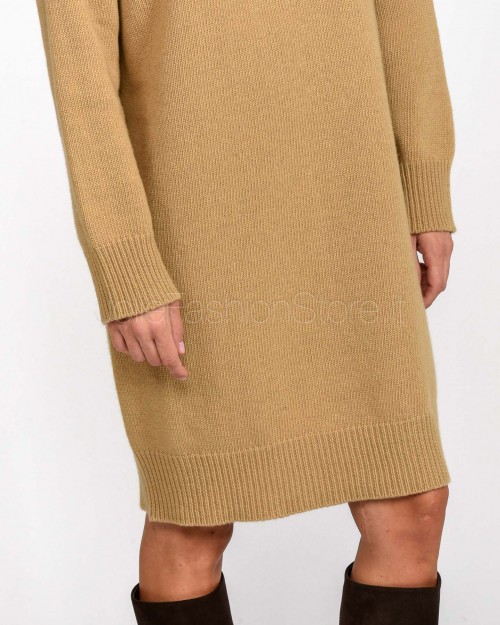 Ermanno Abito in Maglia Logato Misto Lana Cammello  D47EQ026EO1-EO1 MF713