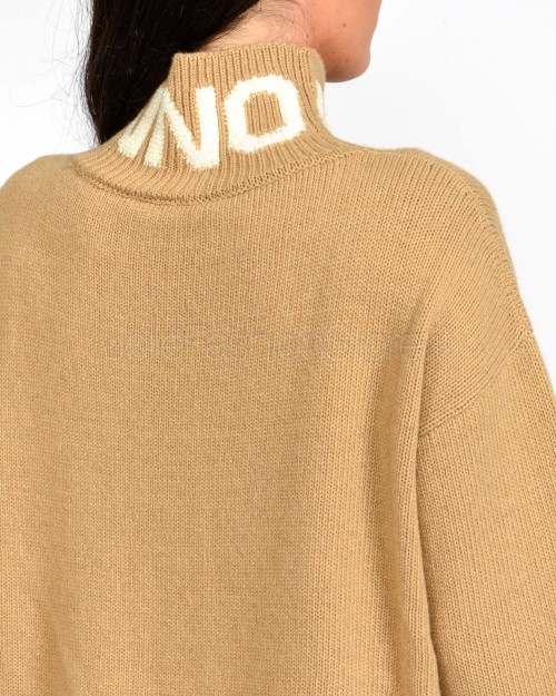 Ermanno Abito in Maglia Logato Misto Lana Cammello  D47EQ026EO1-EO1 MF713