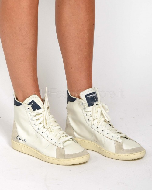 Patrizia Pepe SKIN Sneakers HI '93 in Nappa Off White/Blue